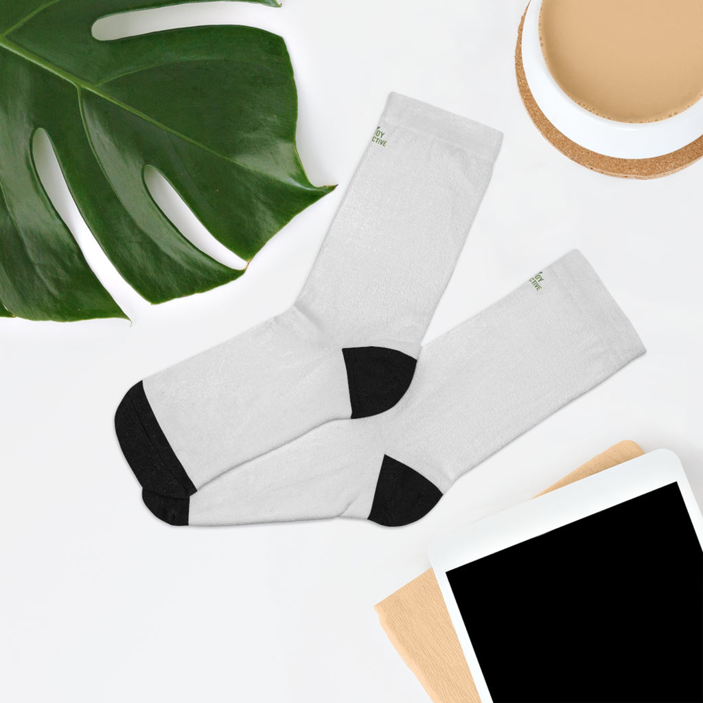 Eco-Friendly 'We Love Recycling' Crew Socks — Recycled Polyester Comfort