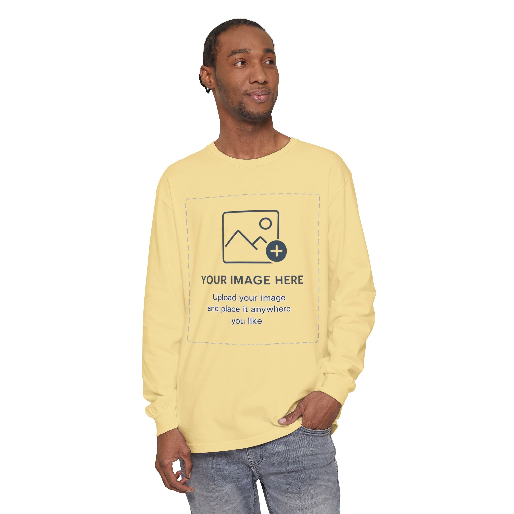 Custom Print - Unisex Garment-dyed Long Sleeve T-Shirt