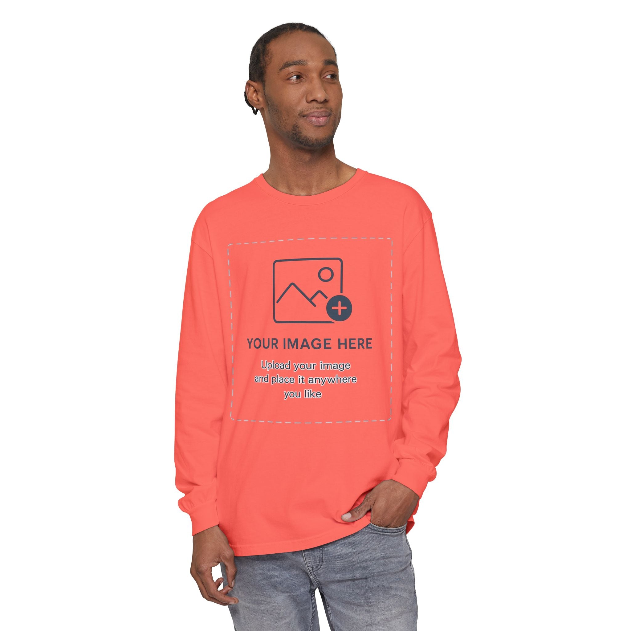 Custom Print - Unisex Garment-dyed Long Sleeve T-Shirt