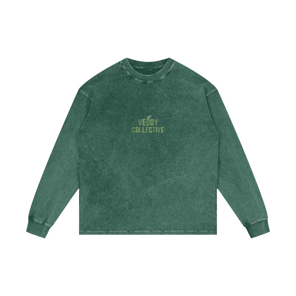 Vedoy,Collective,Sweater,Sweatshirt,Logo,Washed,Colorful,Green,Red,Blue,Unisex,Cotton,Eco,Friendly