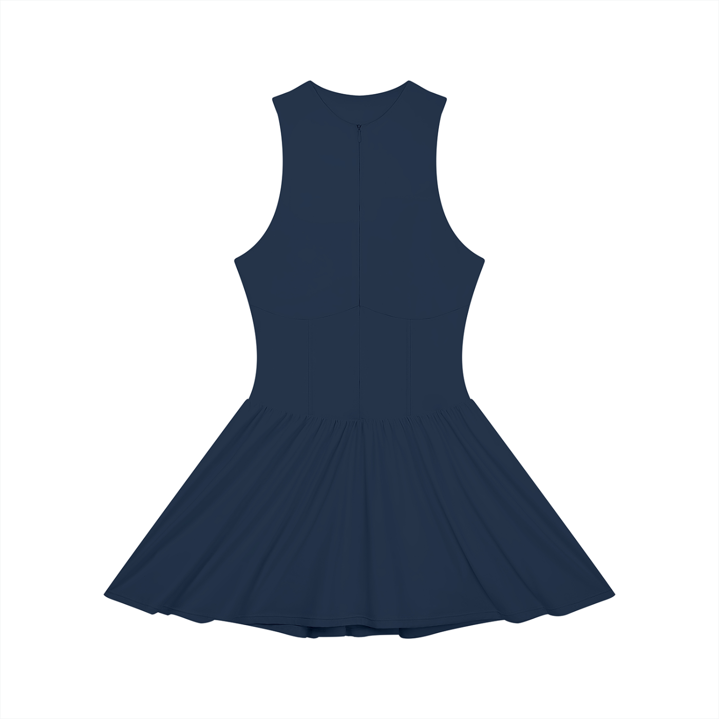 Ruched Sleeveless Full-Zip Dress