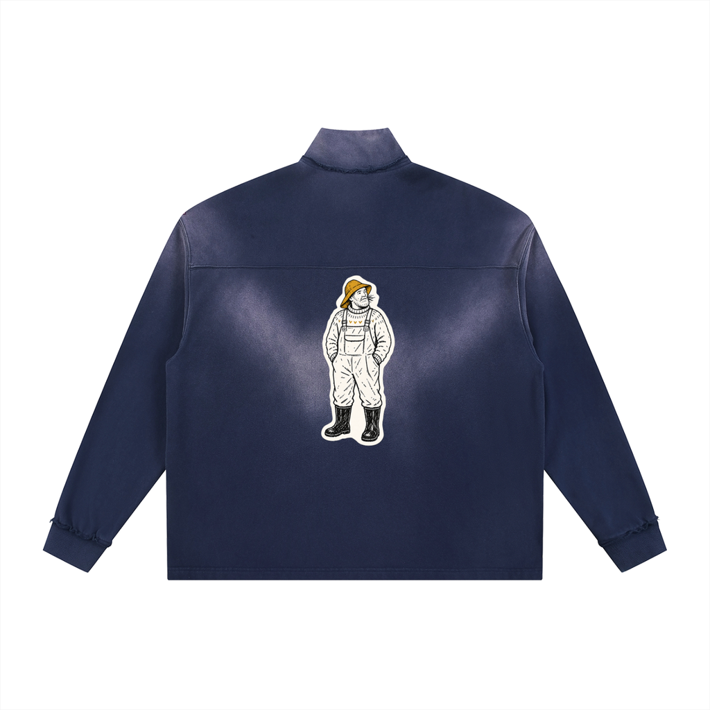 Vedoy,Collection,Collective,The,Northern,Light,Rain,Sweatshirt,Quarter,Zip,intage,vintage,autumn,blue,sun,fade