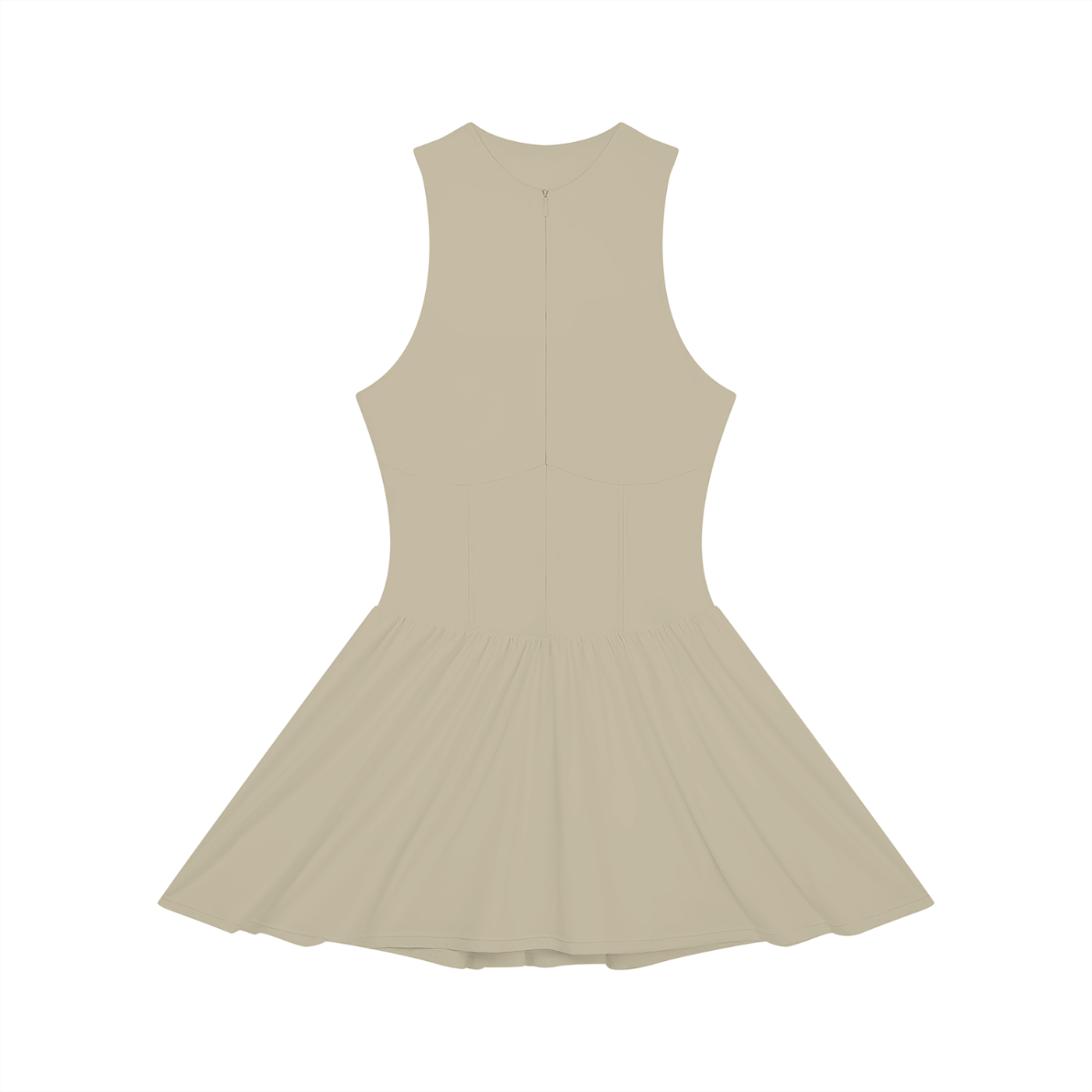 Ruched Sleeveless Full-Zip Dress