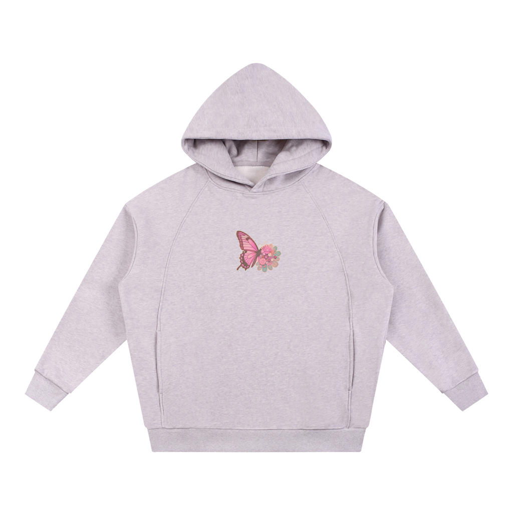 Essential Oversized Fleece Hoodie - Butterfly Flower
