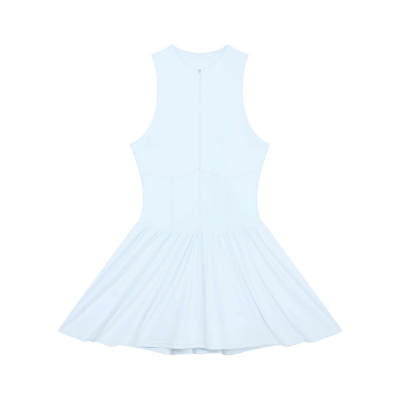 Ruched Sleeveless Full-Zip Dress