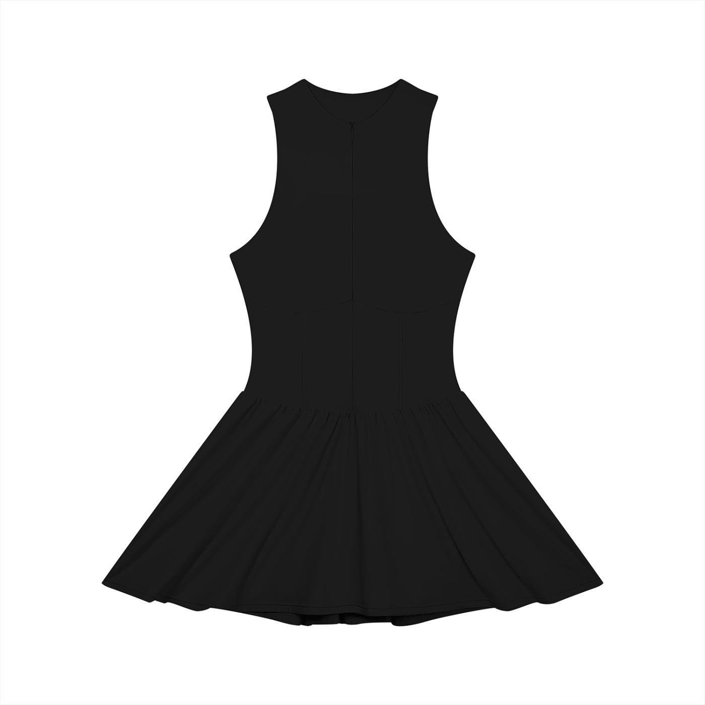 Ruched Sleeveless Full-Zip Dress