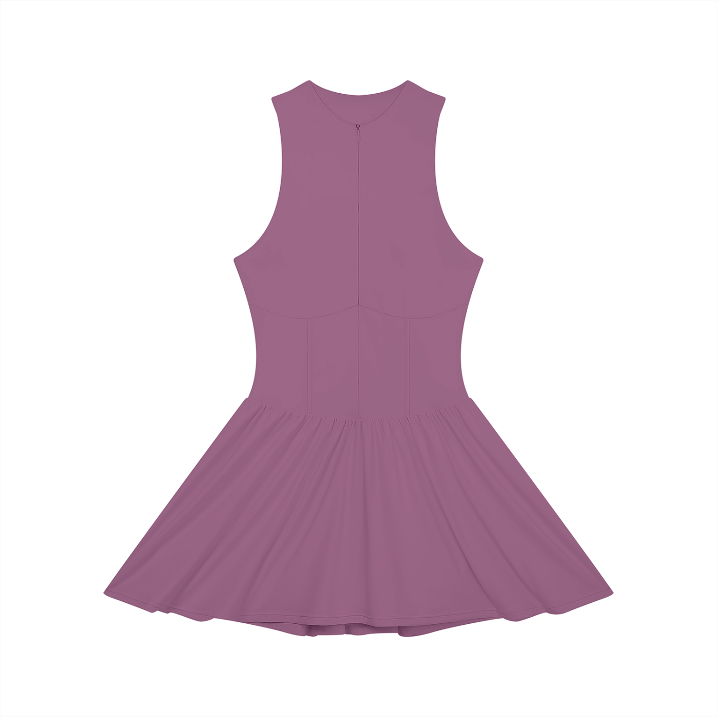 Ruched Sleeveless Full-Zip Dress