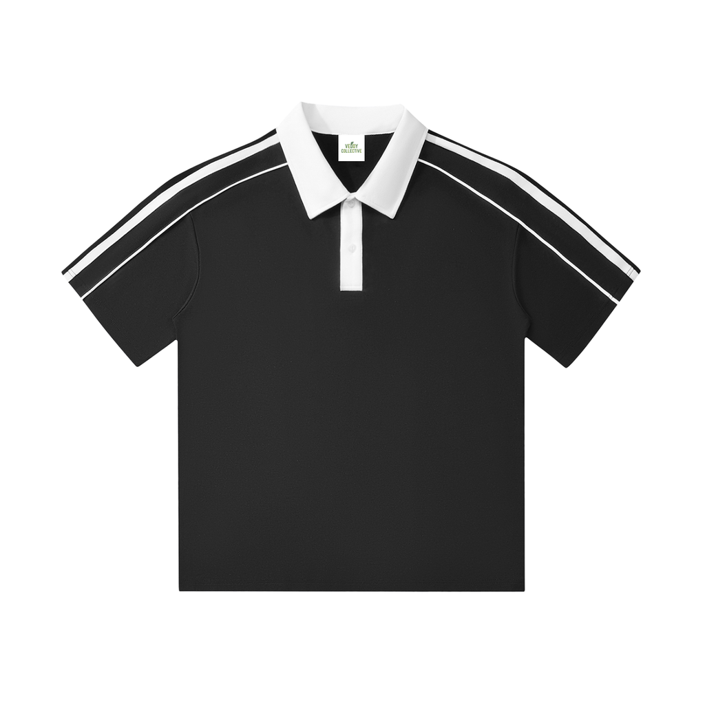 Contrast Collar,Short-Sleeve,Polo ,Shirt,Vedoy Collective,cotton,Comfy,High-Quality,Unisex,Formal