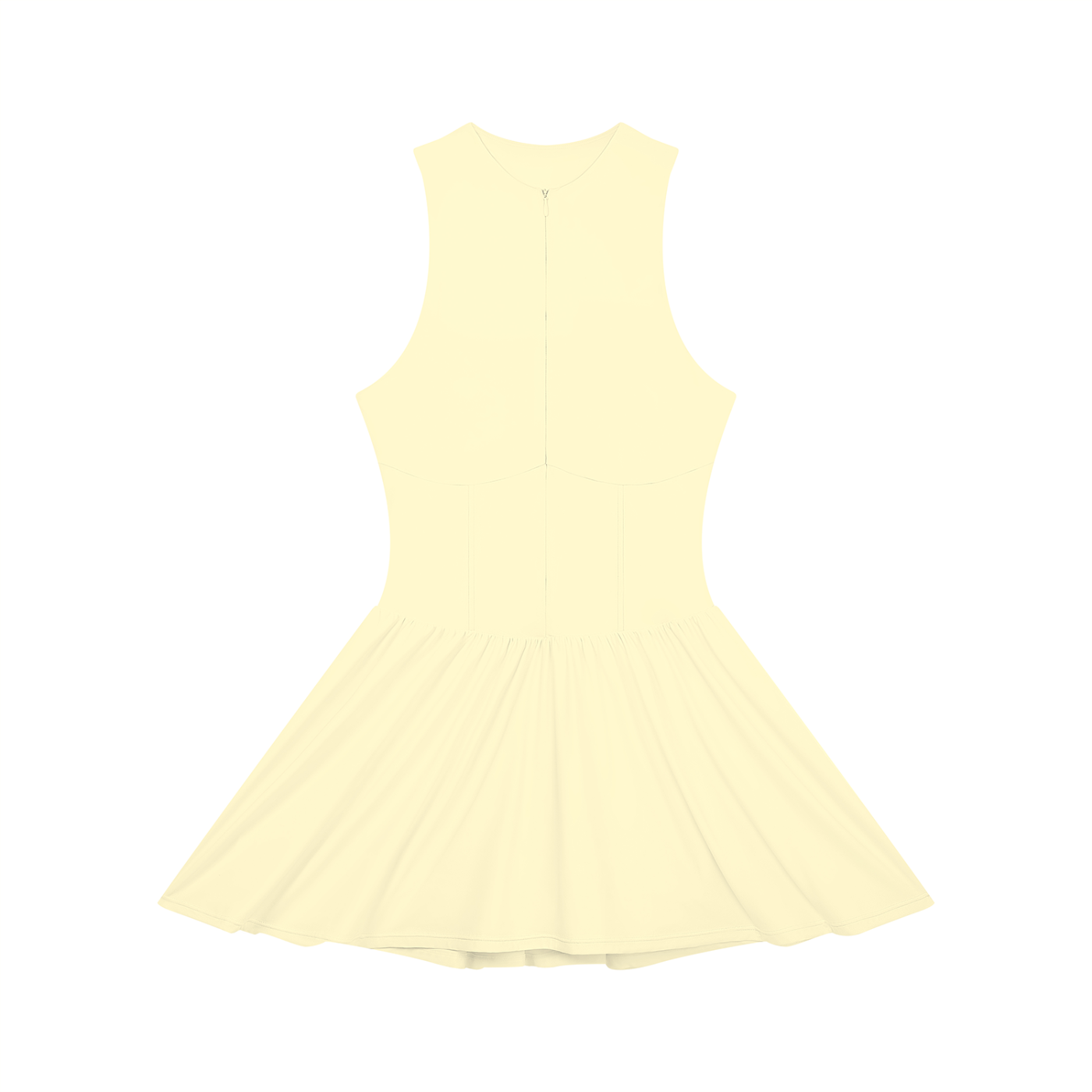 Ruched Sleeveless Full-Zip Dress