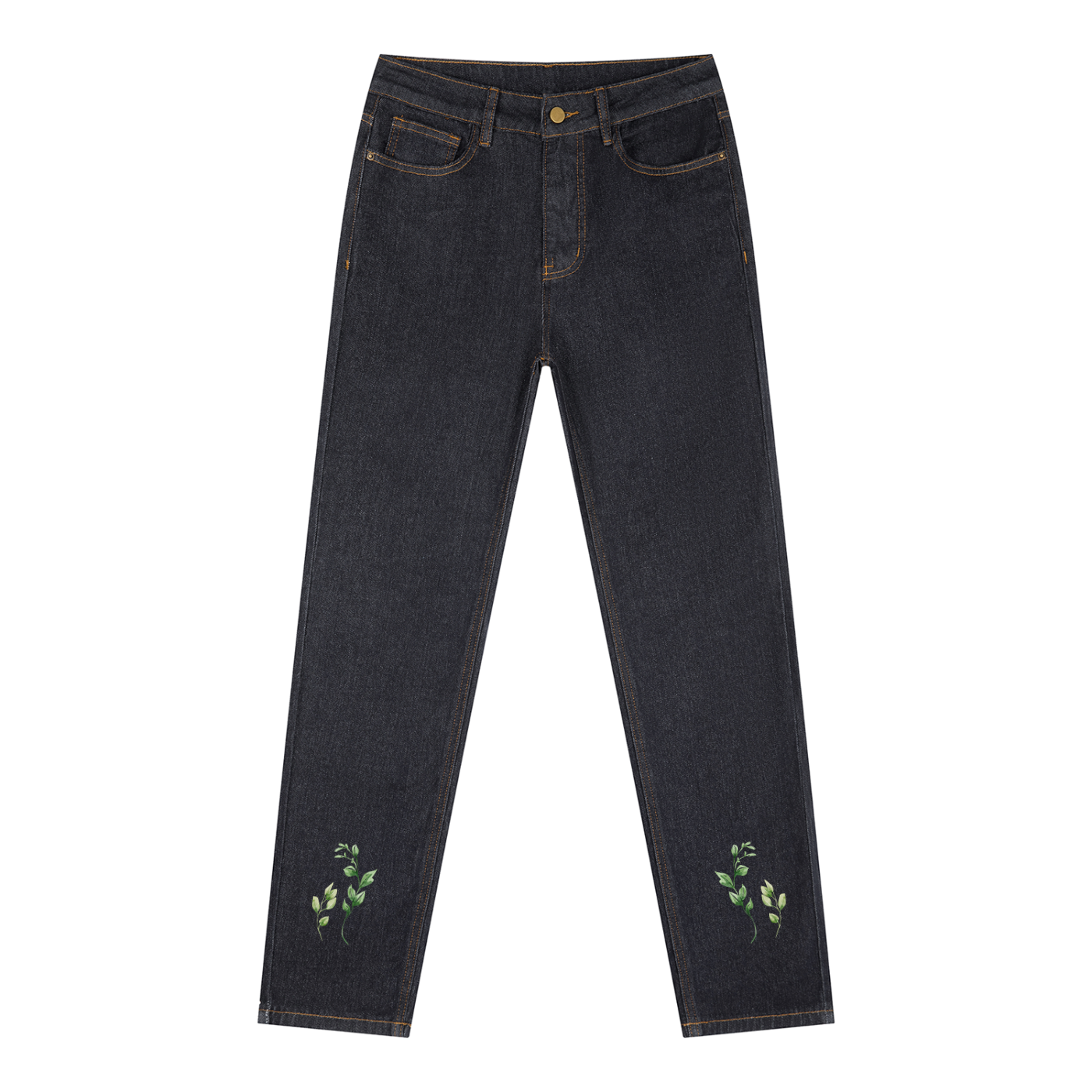 Denim jeans,Blue pants,Blå bukser,Olabukser,Leaf Collection ,Nature print,Nature print clothing,Vedoy Collective ,Cotton,Women