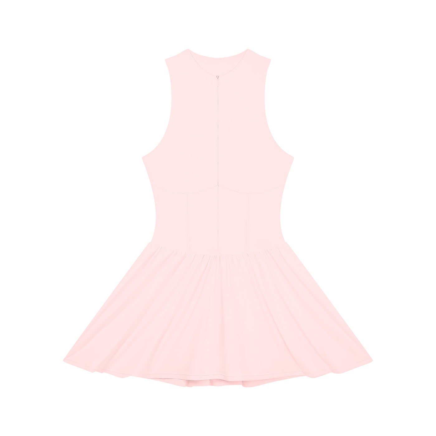 Ruched Sleeveless Full-Zip Dress